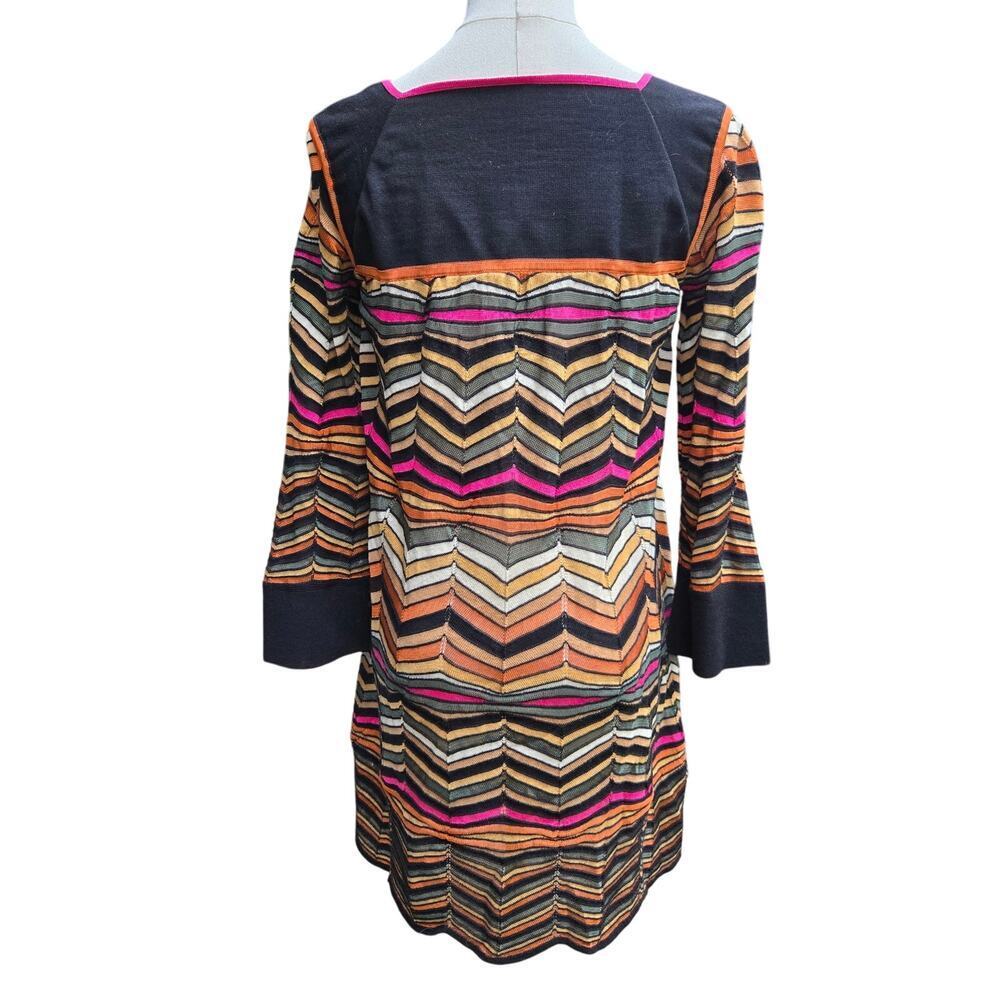 M Missoni Women Multicolor Chevron Dress 4/6 (40 Italy) Maximalist Knitwear Boho